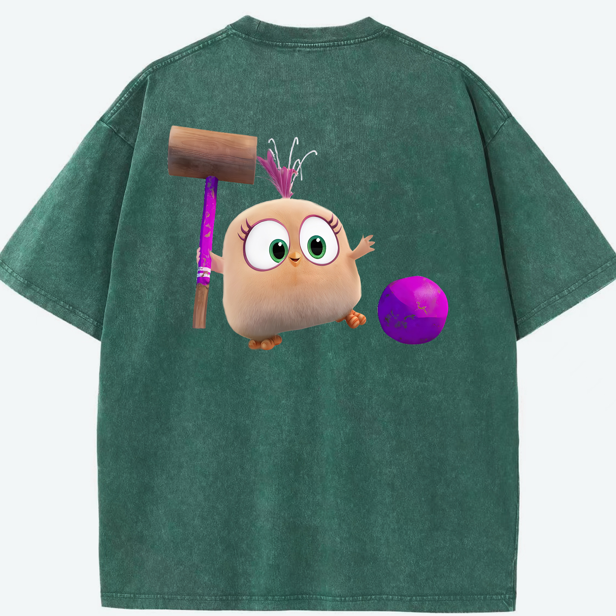 （画像用） Angry Birds アングリーバード 綿100% ヴィンテージ風 半袖Tシャツ（背面プリント）